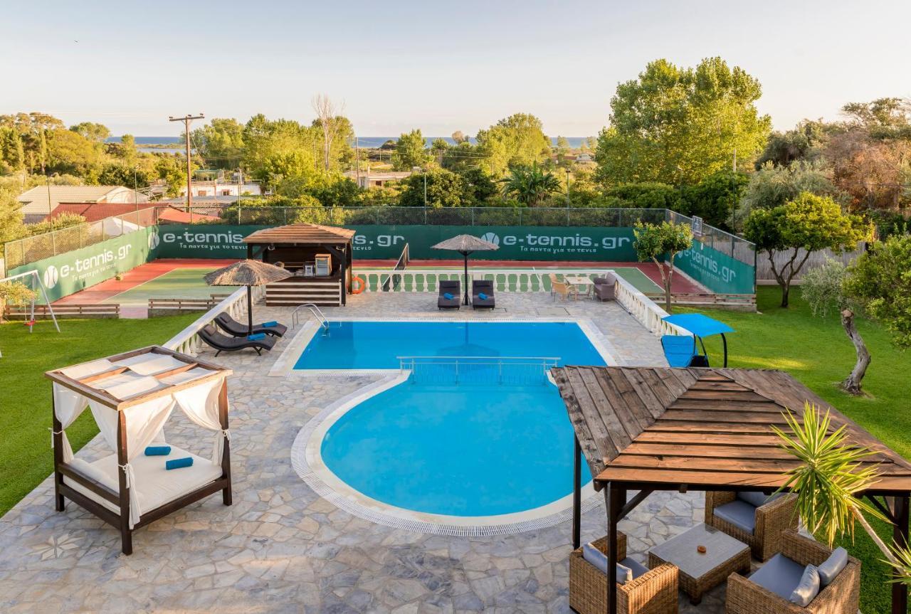 Villa Maxim With Private Pool & Tennis Court Halikounas Экстерьер фото