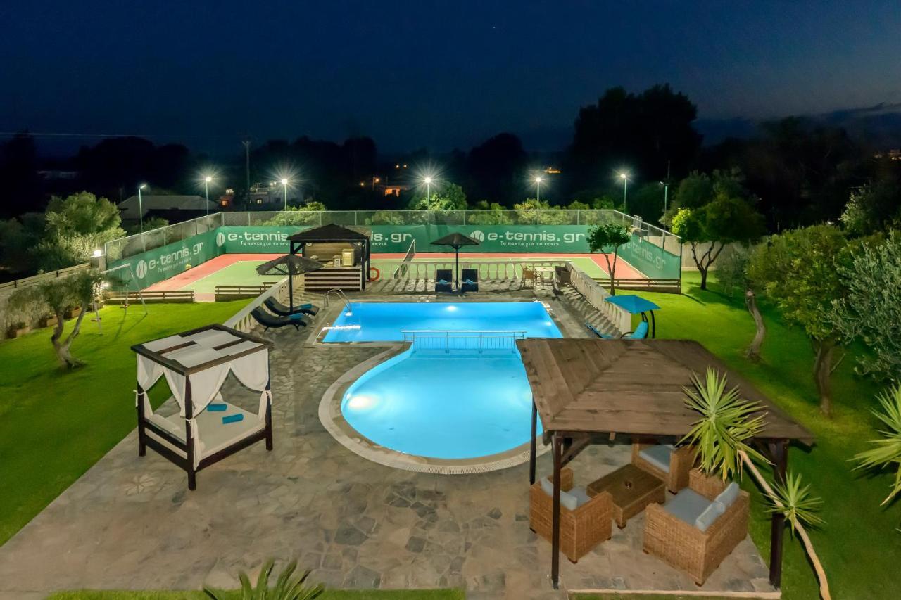 Villa Maxim With Private Pool & Tennis Court Halikounas Экстерьер фото