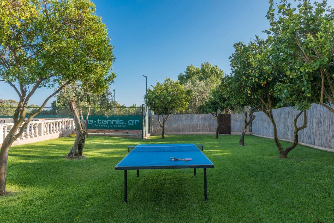 Villa Maxim With Private Pool & Tennis Court Halikounas Экстерьер фото