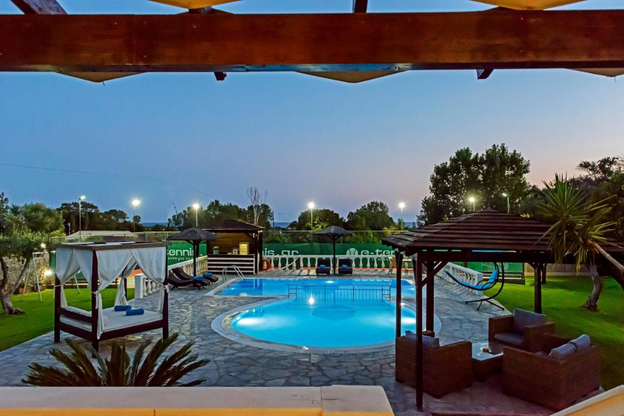 Villa Maxim With Private Pool & Tennis Court Halikounas Экстерьер фото