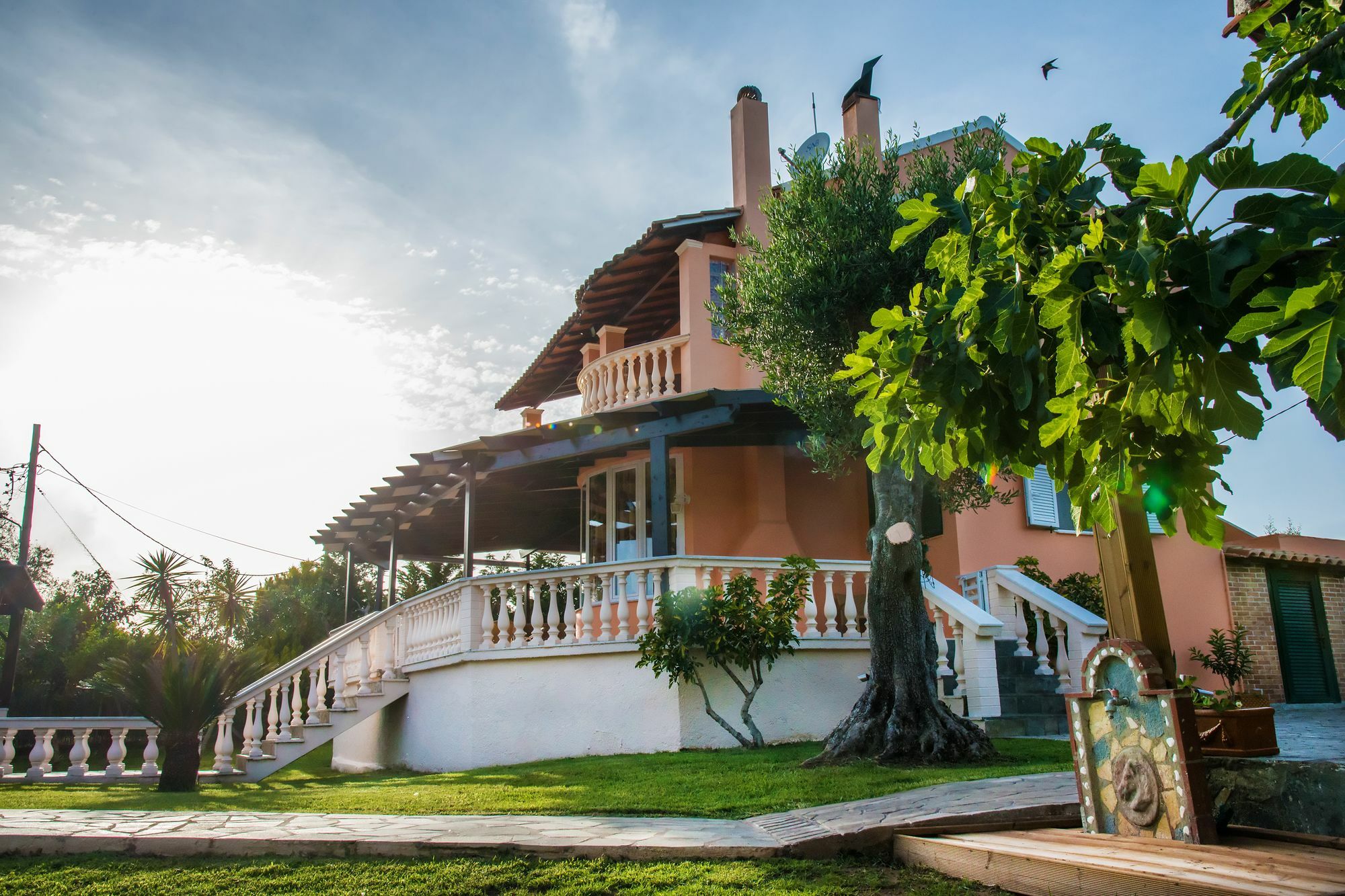Villa Maxim With Private Pool & Tennis Court Halikounas Экстерьер фото